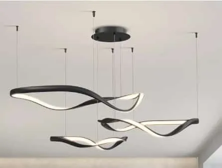 מנורת תליה ספירל שחור קוטר 40.