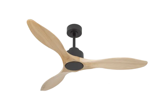 מאוורר PALMA תלוי שחור+כנפיים עץ טבעי