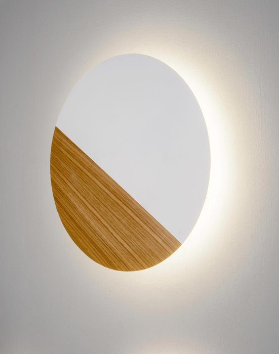 צלחת קיר מעץ חצי צבע