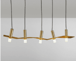 מנורת תלייה דגם מריו צילינדר זהב