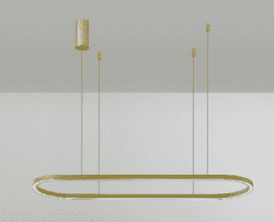 מנורת תלייה מדגם סולו 120 אובלי לשימוש תאורת פנים. מקור אור 60W LED. מיוצר מאלומיניום + אקרילי.