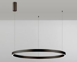 Helix-Black-100 מנורת תלייה טבעת לשימוש תאורת פנים. מקור אור 80W LED.