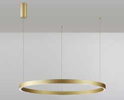 Helix-Gold-100 מנורת תלייה טבעת לשימוש תאורת פנים. מקור אור 80W LED.