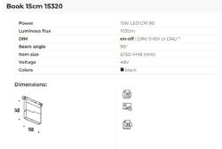 מפרט BOOK 12 W 3000K