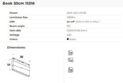 מפרט BOOK ארוך 25W 3000K