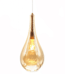 מנורת תלייה סאטן זכוכית, שמפניה/שקוף/מעושן