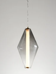 מנרות תליה זכוכית עבודת יד D300H330 BO מעושנת